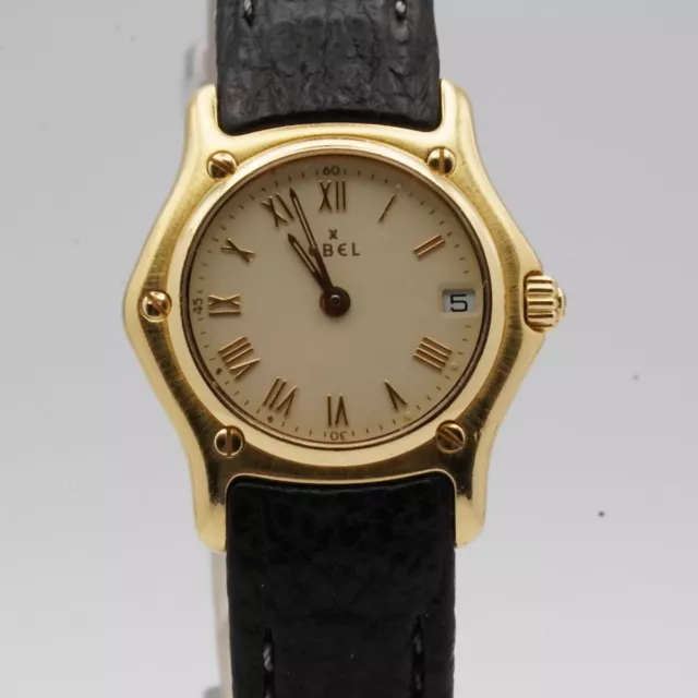 Ebel 1911 Quartz Montre pour Femmes 27MM 18K 750 Massif Or 888901 Vintage Belle