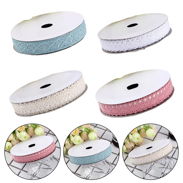 2 Rouleaux Ruban Dentelle Auto-Adhésif Vintage - 1,5 Cm X 3,4 M - Vert Pour Décoration Mariage Et Scrapbooking