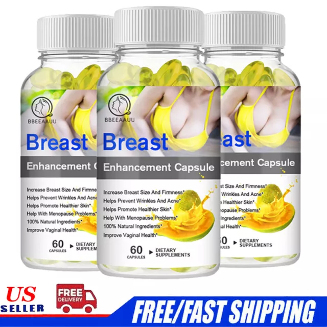 3 Bottles Strong Pueraria Mirifica Breast Growth Capsules 5000Mg 60 Pills