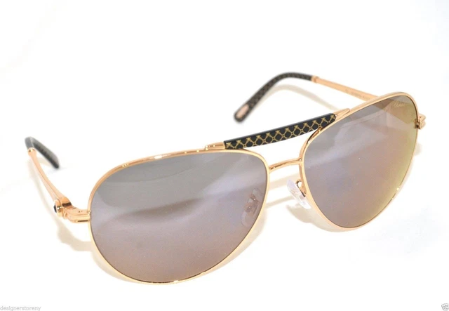 Chopard SCH870S 300 Gold Aviator Sunglasses Grey Gradient Lens with OG Case Brand New Chopard Sunglasses SCH C87S 0300 Gold/Gray  main image 4