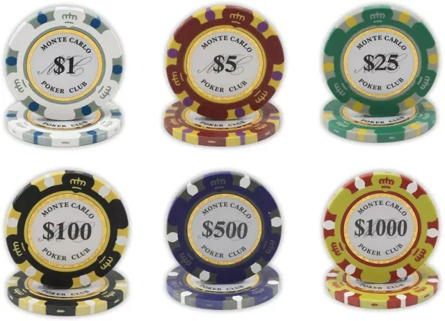 DA VINCI Monte Carlo Poker Club Set of 500 14 gram Poker Chips 2