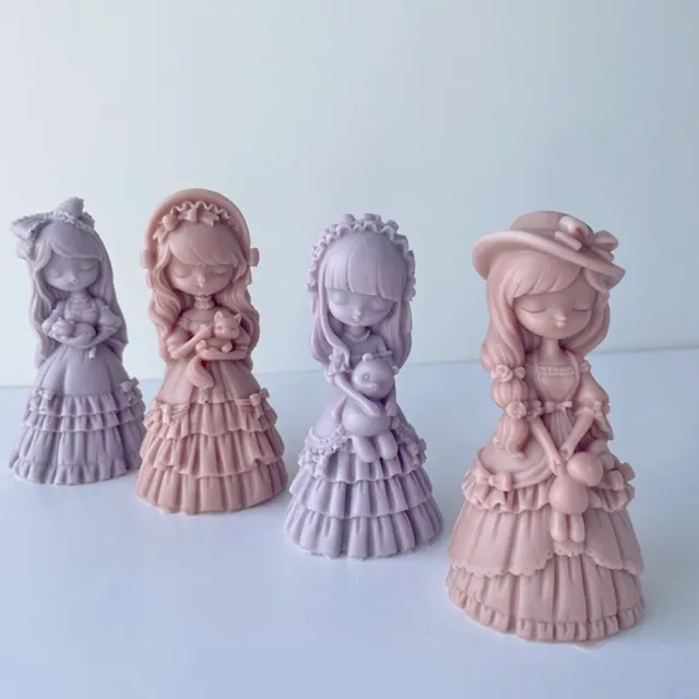 de cire d'art 3D Poupée Bougie Moule Fabrication de savon Moule en silicone