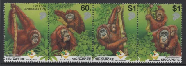 Singapore 2001 Orang Utan Conservation strip of 4 MUH