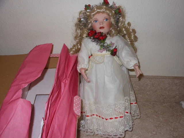 Vtg. PARADISE GALLERIES ANGEL OF LOVE Porcelain Doll 14" W/Cert. Of Authenticity