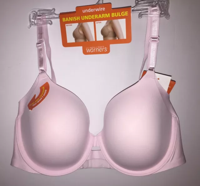 Warner's Underwire Bra Contour Full Coverage No Side Effects 1356 Pale Pink $40