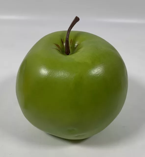 Vintage Display Faux Food Movie Prop Decor - GREEN APPLE - Hard Plastic Fruit