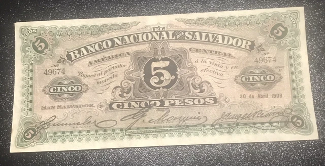 El Salvador 🇸🇻 5 Pesos 1909