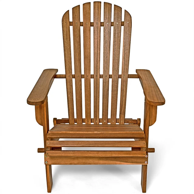 B-Stock Sun Lounger Adirondack Acacia Wood Garden Patio Porch Wooden Outdoor