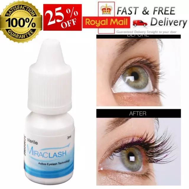 Eyelashes Eyebrows Hair Growth Serum Enhancer Oil 100% Organic Pure with Brush