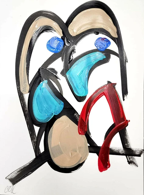 Corbellic Abstract 12X9 Line Art Potrait Harder Fall New Expressionism Modernist