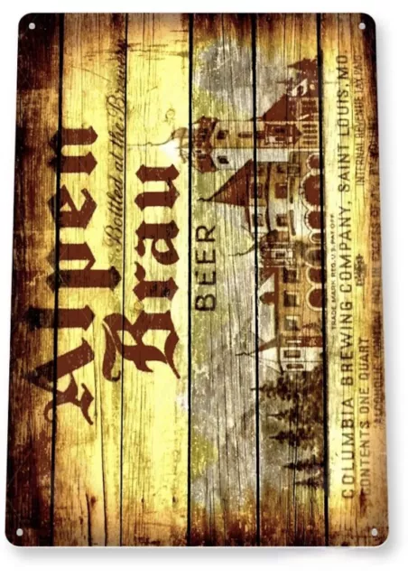 Alpen Brau Beer Tin Sign Brewing St Louis Brewery Columbia Falstaff Prohibition