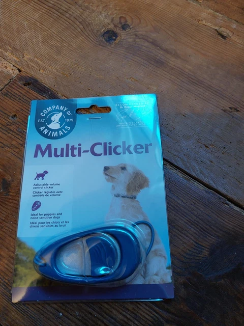 Entrenamiento de perros con múltiples clicker. En azul. Nuevo