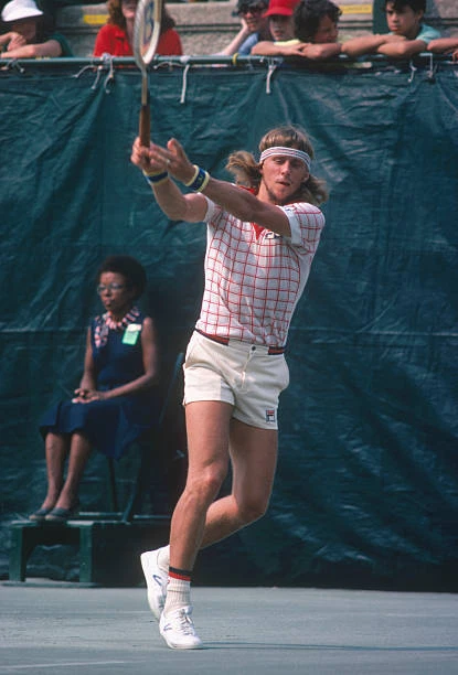 BJORN BORG RUNS And Swings A Backhand Tennis 1980s Photo $7.00 ...
