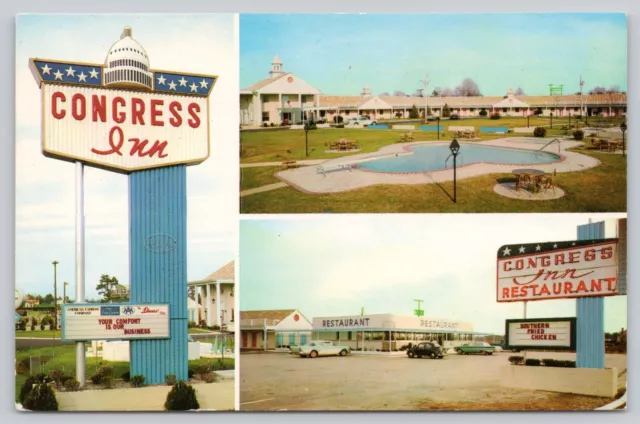 Postcard Santee South Carolina Multi View Congress Inn Motel and Restaurant