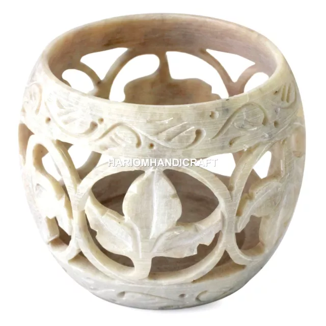 3" Soapstone Marble Candle Holder Stoneware Decorative Couple Dinner Arts H4647