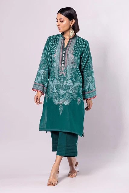 Tessuto originale Khaadi 2 pz Khaddar stampato superiore e inferiore non cucito