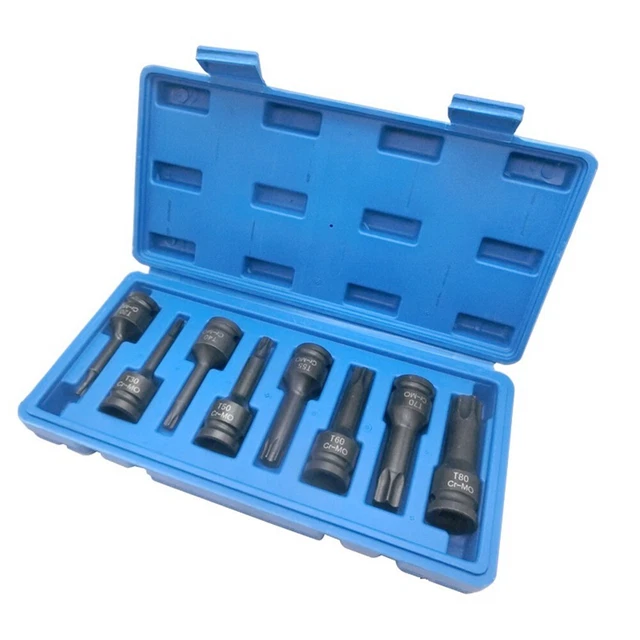 Juego de brocas de enchufe automotriz de grado profesional T20 T80 para llaves de impacto