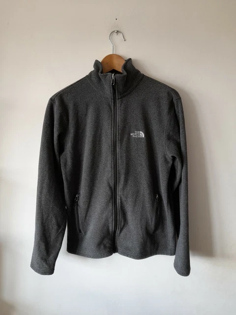 Giacca in pile con cerniera intera da uomo grigia The North Face taglia S