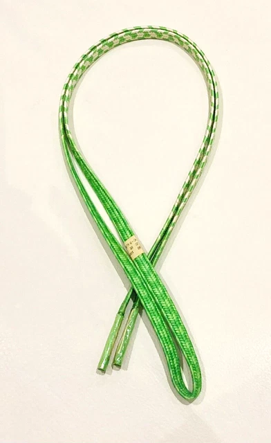 INUTILIZZATO Cavo Obijime Vintage Giapponese Verde/Avorio Yabane Seta per Kimono Kitsuke