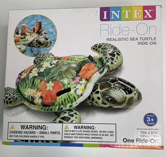 INTEX REALISTIC TROPICAL Print Sea Turtle Inflatable Swimming Pool Ride