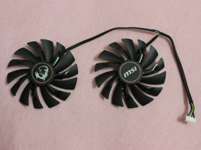 Pair Fans Cooler Fan For MSI GTX 960 970 980 CPLD10010S12HH 95mm Graphics Card