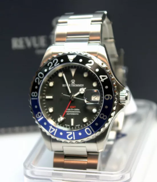 REVUE THOMMEN DIVER 300m Gmt Ref 17572.2133 Black Blue Black