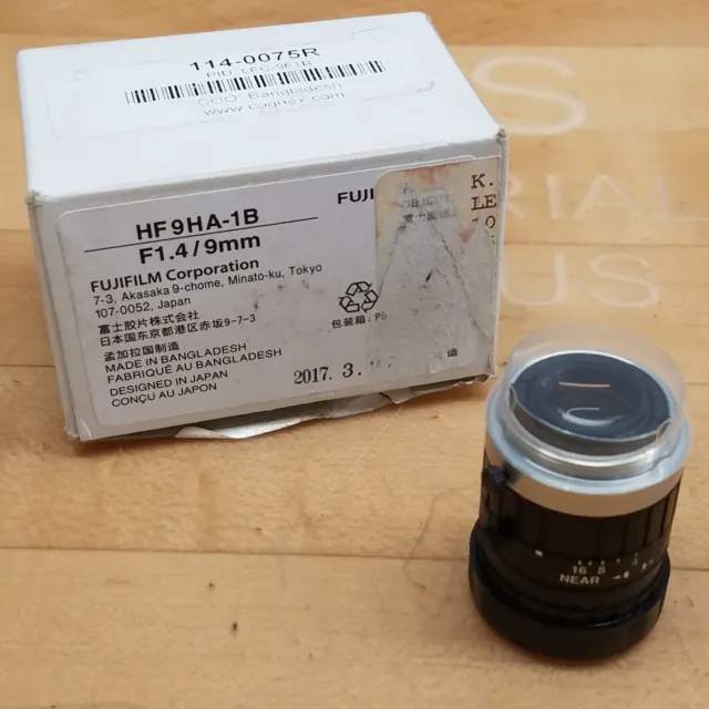 Fujinon HF9HA-1B TV Lens, 1:1.4/9mm - NEW