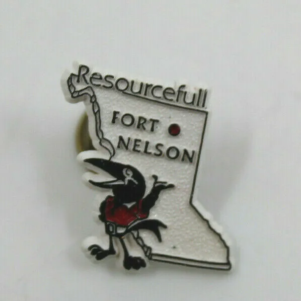Fort Nelson Resourcefull BC British Columbia Canada Map Plastic Collectible Pin