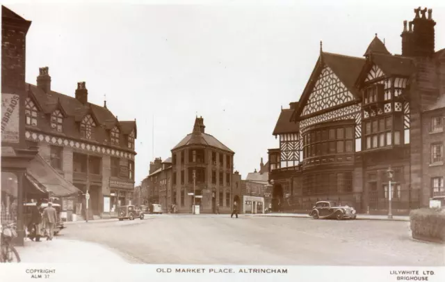 Old Market Place Altrincham Manchester unused RP old pc Lilywhite