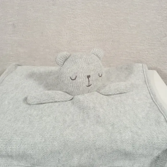 George Asda Grey Knitted Baby Comfort Blanket Comforter Doudou Bear Discontinued