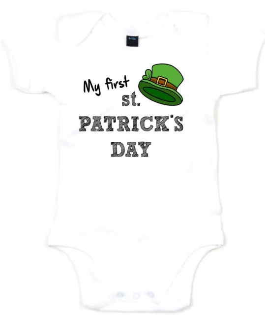 My First St Patrick's Day Baby Outfit wachsen Babygrow Kobold süß irisch L191 3