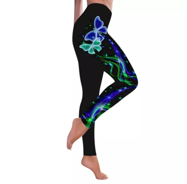 Leggings per Ragazze e Donna Pantaloni Yoga Sportivi Digitali Stampati in 3D Farfalle 5