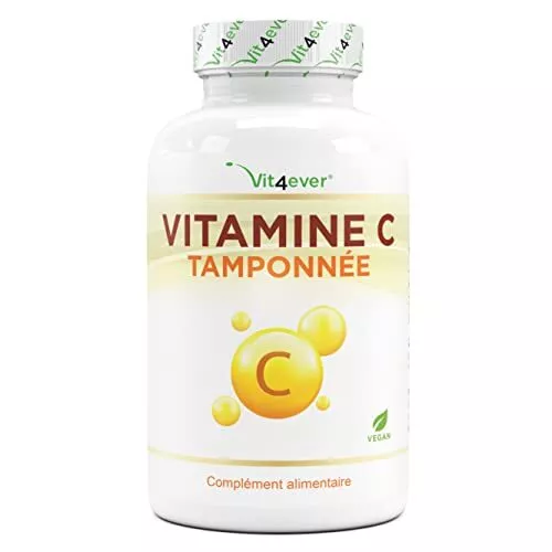 Vitamine C tamponnée - 365 gélules - hautement dosée avec 1000mg de vitamine C