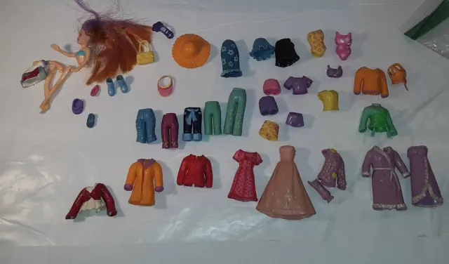 Vintage Polly Pocket Figure Parts And Clothes Mattel READ Descript Damaged See P