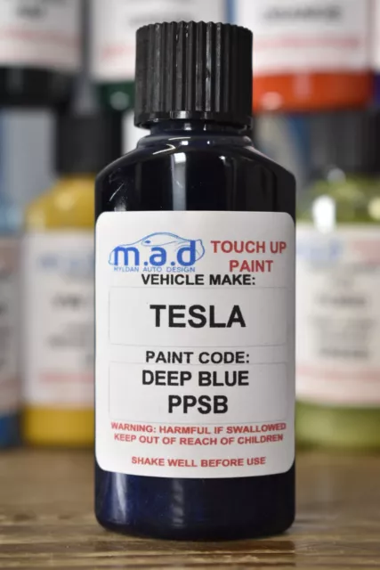 Tesla Deep Blue Pearl Ppsb Paint 30Ml Touch Up Kit Repair Paint Brush Scratch