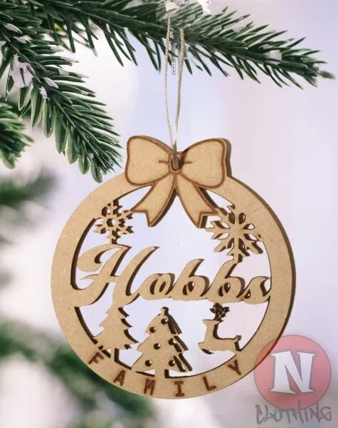 Familia Nombre Decoración Adorno de Árbol de Navidad Personalizado Navidad