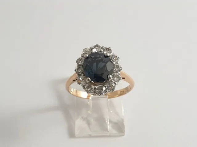 9Ct Rose Gold Ring Set With Natural Spinel And 12 X Cubic Zirconias