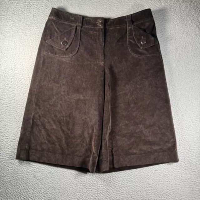 Talbots Pants Womens 18 Brown Corduroy Wide Leg Casual Pockets Ladies 38x17