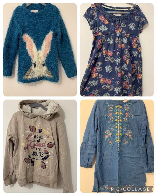 Age 6-7 - Fat Face Girls Clothes Bundle - hoodie, jumper, tunic & tshirt