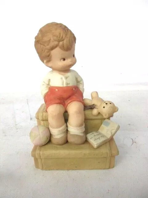 Enesco Memories of Yesterday figurine, "Waiting For Santa", 1988