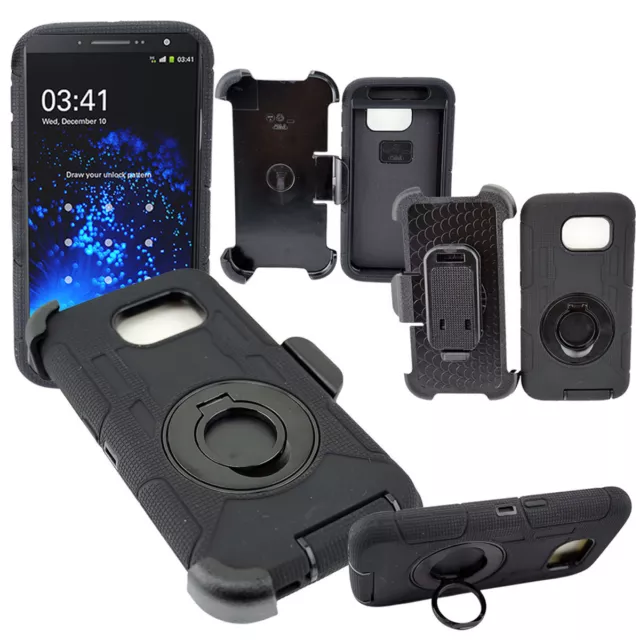 Heavy Duty Rugged Hard Case Cover & Belt Clip Holster For Samsung Galaxy S6 Edge