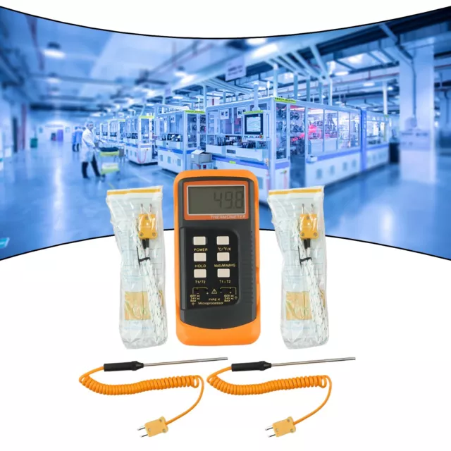 Thermoelement K-Typ Digital Thermometer 6802 II Großer LCD-Bildschirm Hochwertig