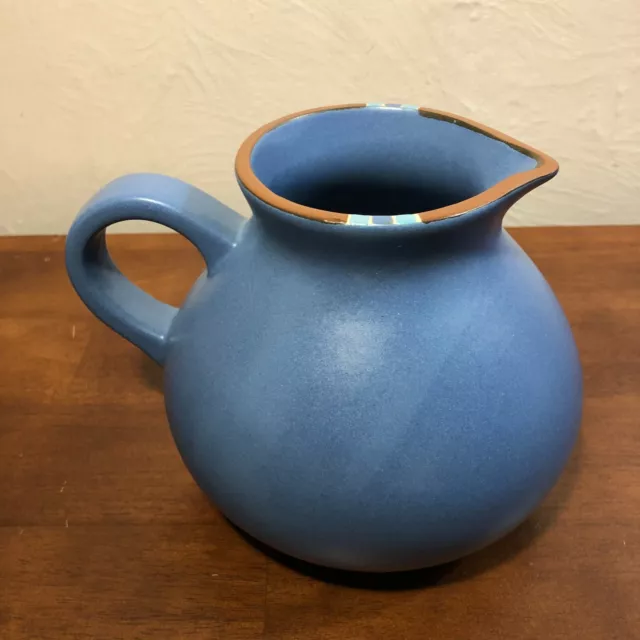 VTG Dansk Sky BLUE MESA PATTERN POTTERY Water Pitcher MADE IN PORTUGAL 48 OZ
