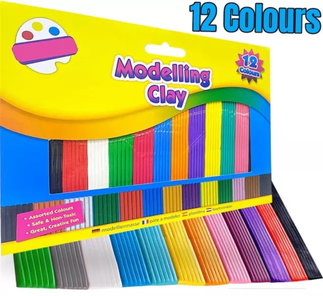 15 Colours Modelling Clay Strips Set For Art Craft Plasticine Play Doh Party