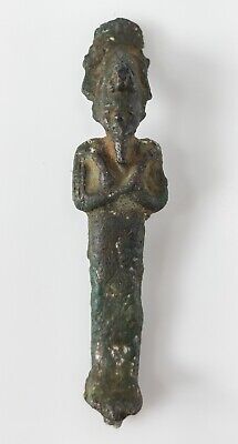 Antique Small Egyptian Bronze Statuette Of Osiris, Late Period