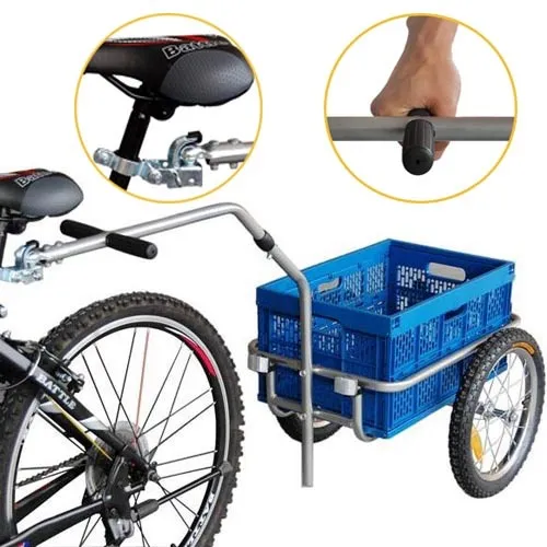 Rimorchio carrello per bici bicicletta da trasporto spesa carrellino bagagli x