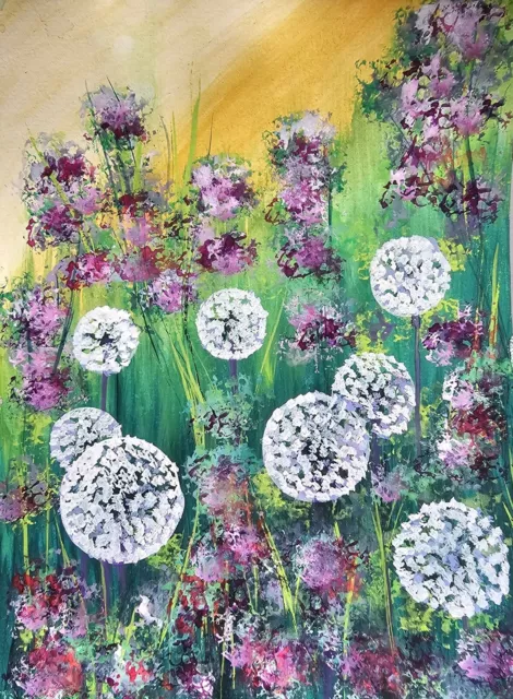 Wildflowers Original Watercolor Art Meadow Flowers Painting Floral Wall Art