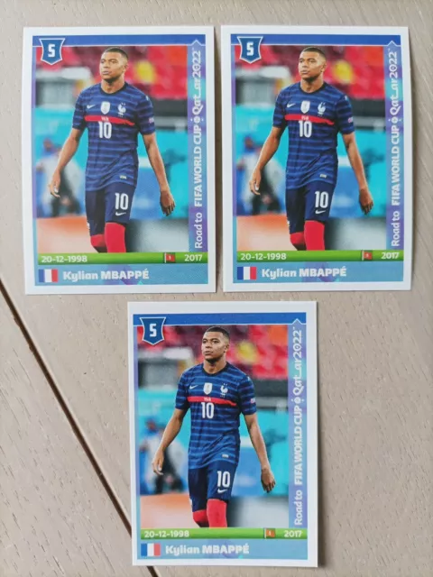 Panini Foot Lot 3 World Cup Road to Qatar 2022 Kylian Mbappe France