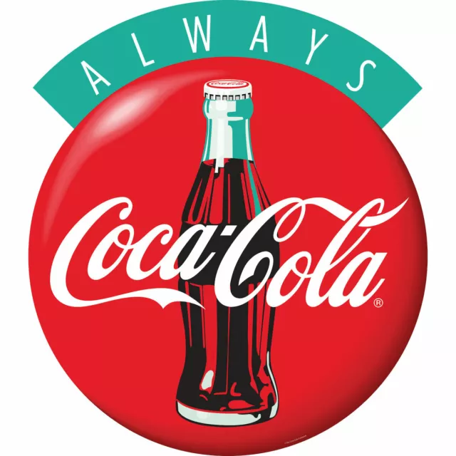 Always Coca-Cola Bottle 1990s Style Red Disc Decal Officially Licensed Made USA