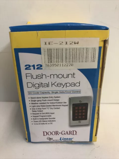 IEI Linear DOOR GARD 212W Flush-Mount Keypad 120 Code Capacity In or Outdoor